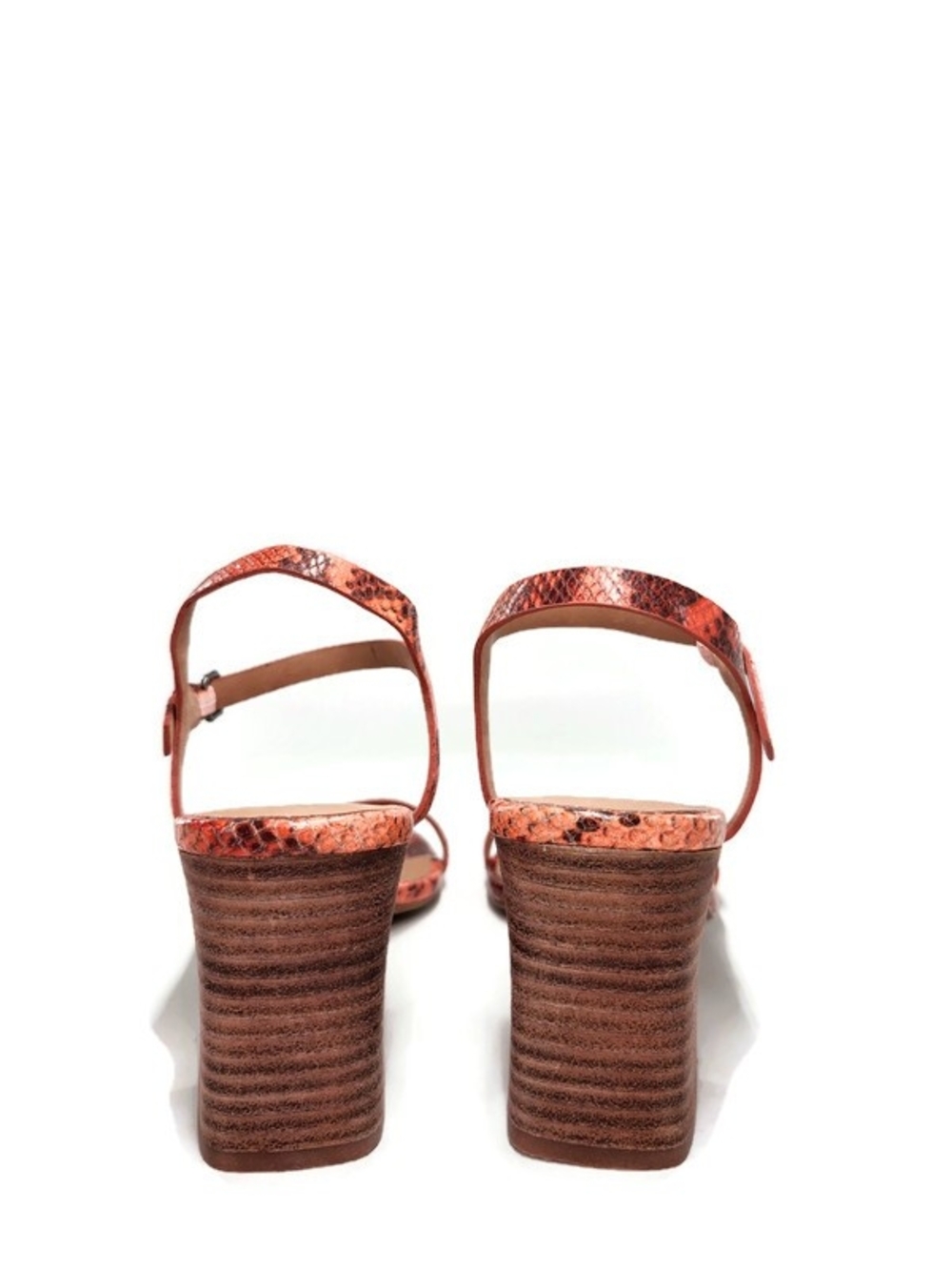 Madewell Hollie Snake Embossed Leather Open Square Toe Low Block-Heel Sandals - Picture 9 of 11